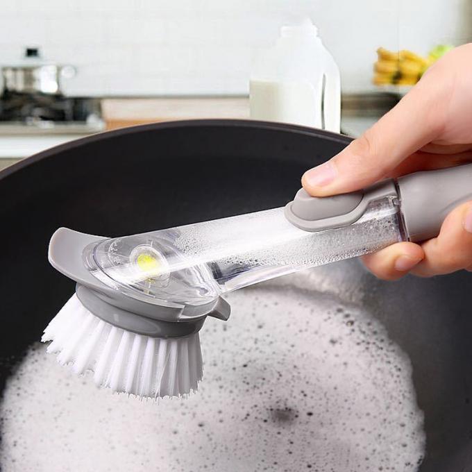 Tipo de dupla finalidade escova de limpeza, ferramenta do líquido de limpeza do potenciômetro da cozinha, escova do potenciômetro da escova da lavagem do prato da cozinha da esponja da lavagem da bacia do prato do purificador