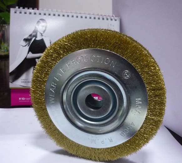 Roda de escova de bronze resistente do fio/escova de aço da roda para a oxidação de limpeza